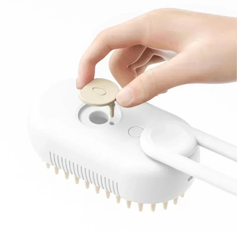Steamy Dog Brush — Electric Spray Cat Hair Brush, 3-in-1 Grooming