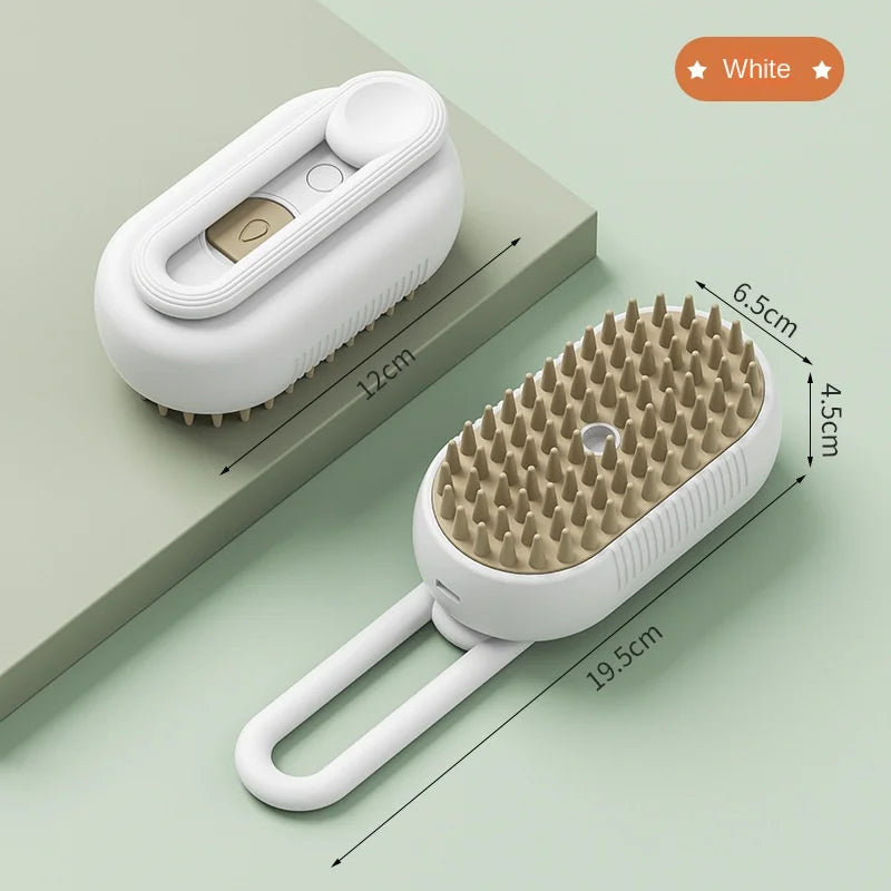 Steamy Dog Brush — Electric Spray Cat Hair Brush, 3-in-1 Grooming