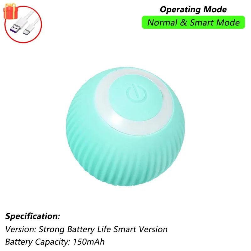 Cat Interactive Ball Toy – Automatic Rolling Ball with Tail (Rechargeable)