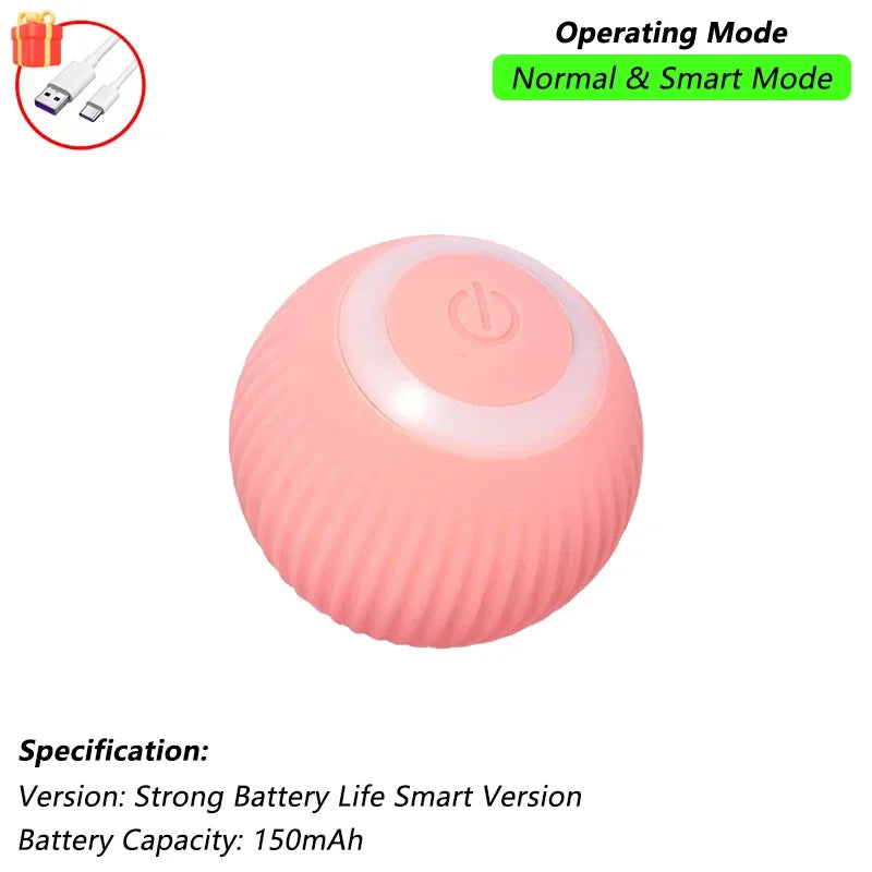 Cat Interactive Ball Toy – Automatic Rolling Ball with Tail (Rechargeable)