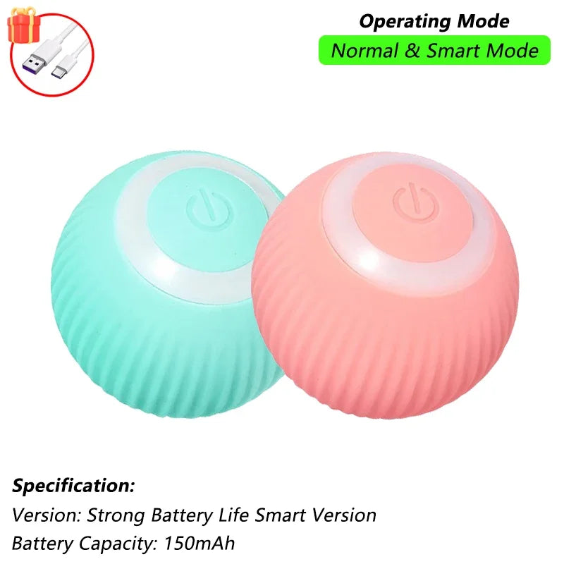 Cat Interactive Ball Toy – Automatic Rolling Ball with Tail (Rechargeable)