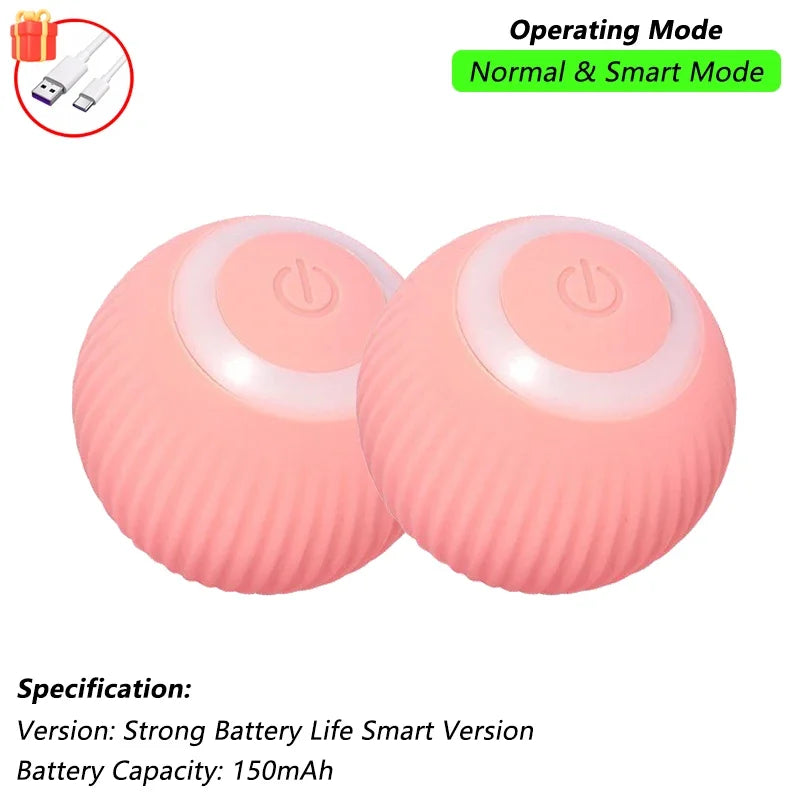 Cat Interactive Ball Toy – Automatic Rolling Ball with Tail (Rechargeable)