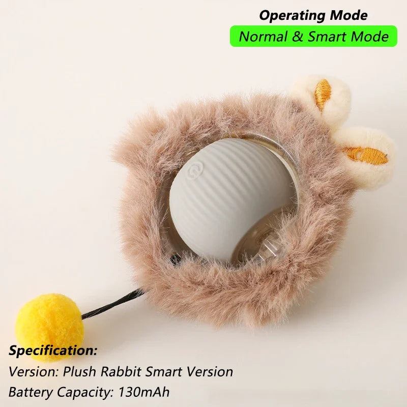 Cat Interactive Ball Toy – Automatic Rolling Ball with Tail (Rechargeable)
