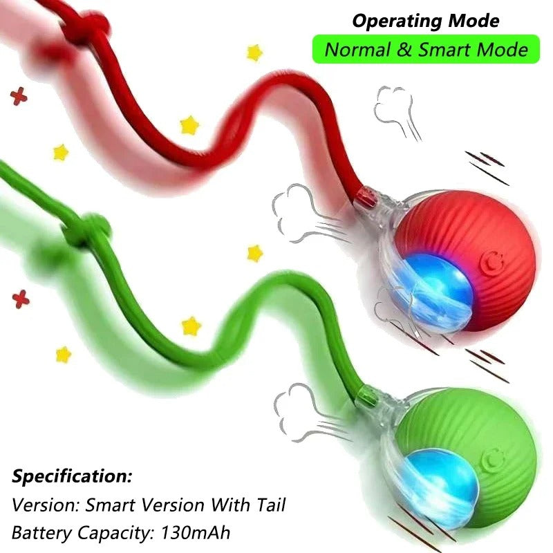 Cat Interactive Ball Toy – Automatic Rolling Ball with Tail (Rechargeable)