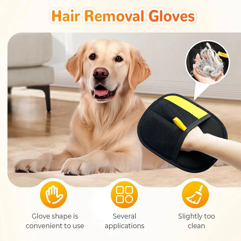 Pet Grooming Gloves — Anti-Shedding & Cleaning (2-Sided)