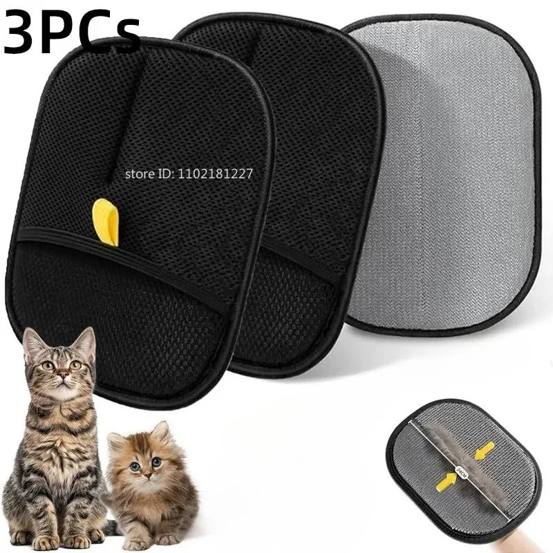 Double-Sided Pet Fur Gloves — Reusable Hair Removal for Dog/Cat Fur on Furniture and Clothes