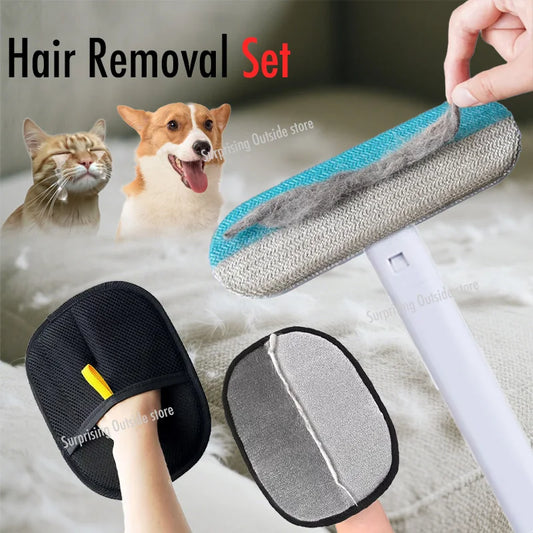 Double-Sided Pet Fur Gloves — Reusable Hair Removal for Dog/Cat Fur on Furniture and Clothes