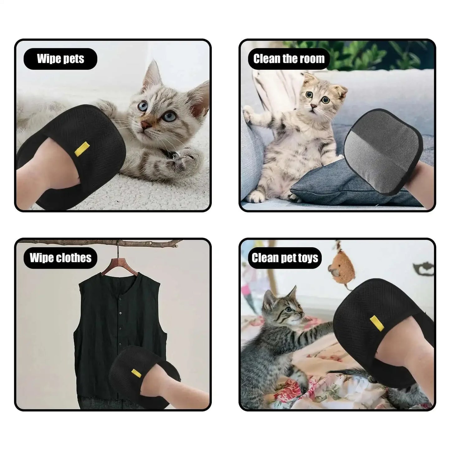 Double-Sided Pet Fur Gloves — Reusable Hair Removal for Dog/Cat Fur on Furniture and Clothes