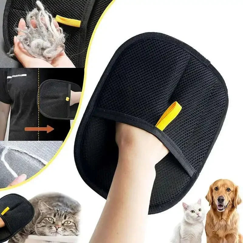 Double-Sided Pet Fur Gloves — Reusable Hair Removal for Dog/Cat Fur on Furniture and Clothes