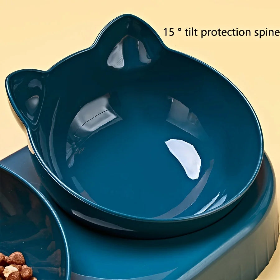Pet Bowls with Water Feeder — 3-in-1 Tilted Design