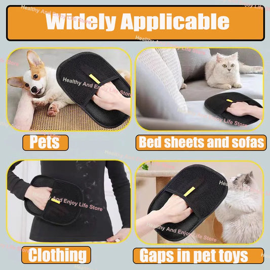 Pet Grooming Gloves — Anti-Shedding & Cleaning (2-Sided)