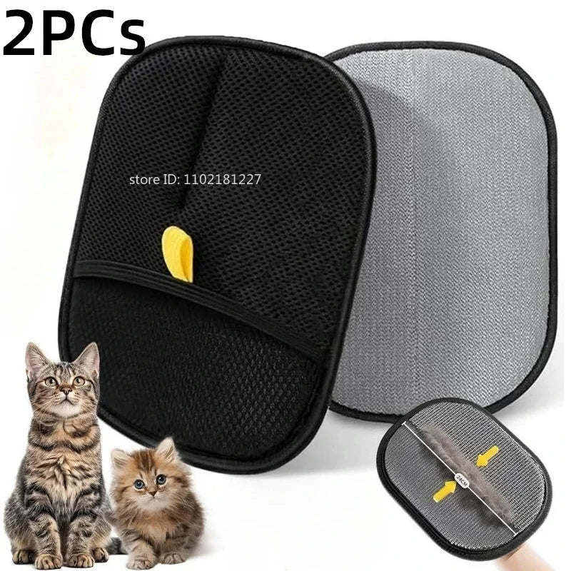 Double-Sided Pet Fur Gloves — Reusable Hair Removal for Dog/Cat Fur on Furniture and Clothes