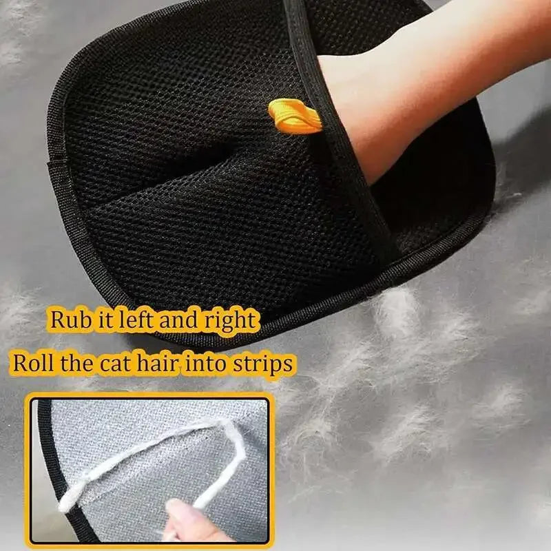 Double-Sided Pet Fur Gloves — Reusable Hair Removal for Dog/Cat Fur on Furniture and Clothes