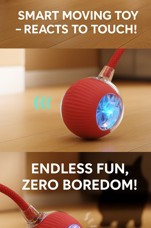 Cat Interactive Ball Toy – Automatic Rolling Ball with Tail (Rechargeable)